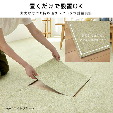 タイルカーペット 丸洗いOKで清潔キープ｜子ども・ペットにも最適 40×40cm(10枚入り)