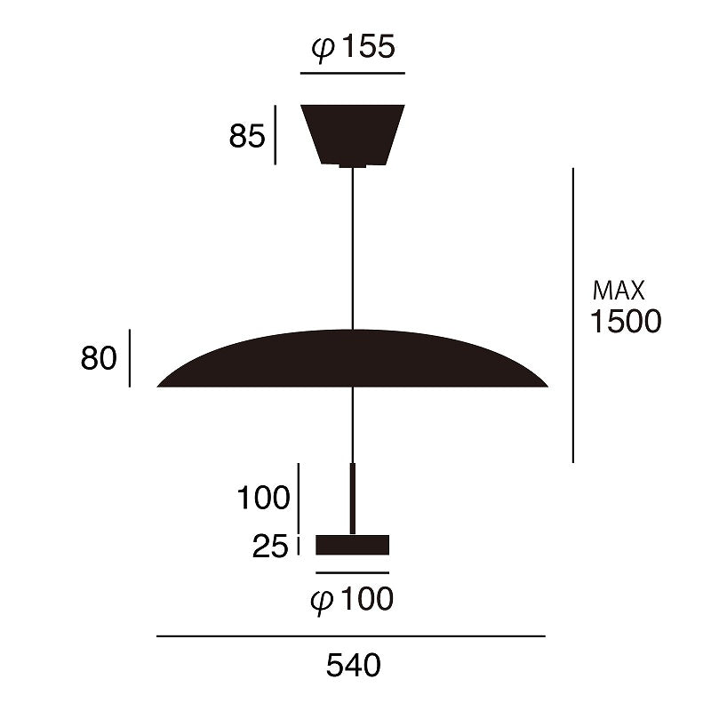 大きなシェードへの光の反射を自在に楽しむペンダントライト Core LED-shade pendant light