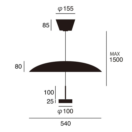 大きなシェードへの光の反射を自在に楽しむペンダントライト Core LED-shade pendant light