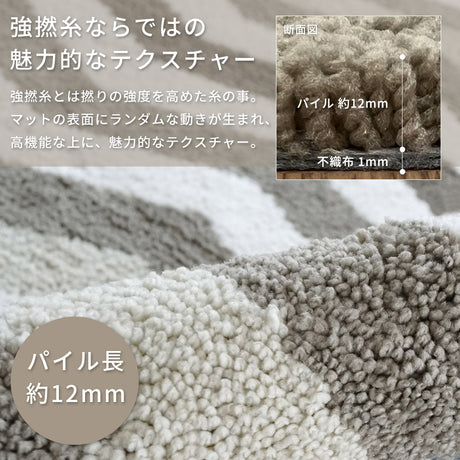 洗える抗菌防臭防ダニ デザインロングマット キッチンマット