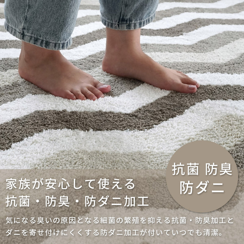 洗える抗菌防臭防ダニ デザインロングマット キッチンマット