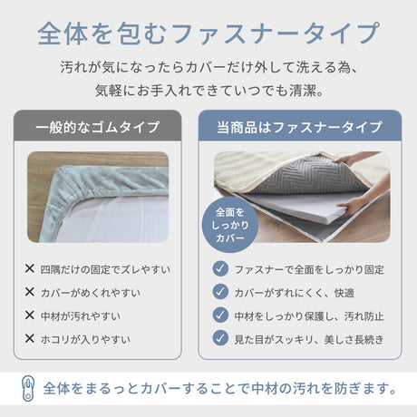 接触冷感でひんやり カバーを外して洗えるラグ