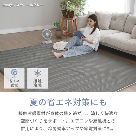 接触冷感でひんやり カバーを外して洗えるラグ