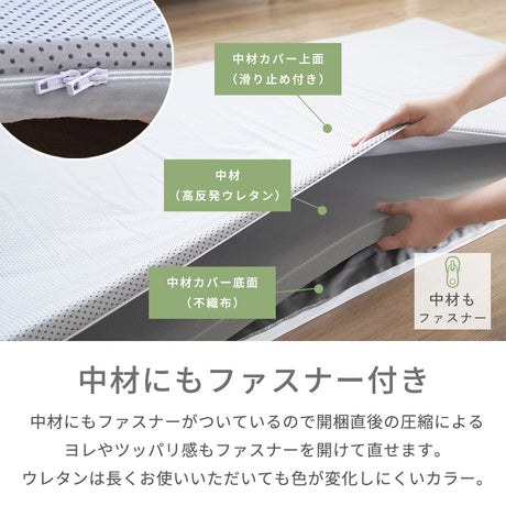 洗えるカバーで清潔に 抗菌防臭防ダニのポコポコキルトラグ