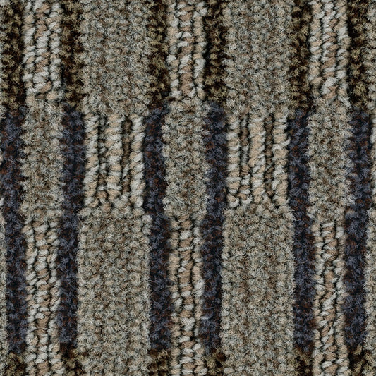 リズミカルかつシンプルなパターンとモダンな色彩のカーペット
