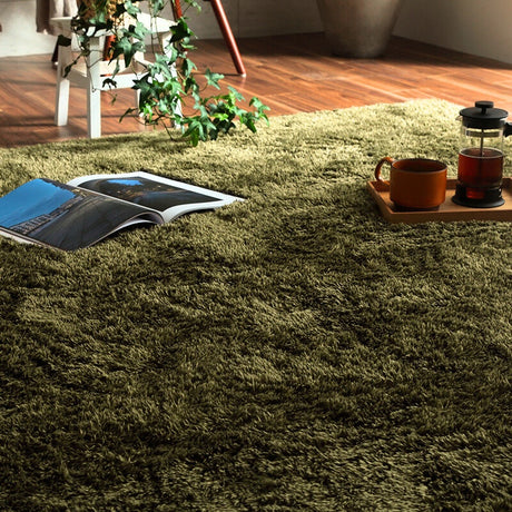 洗えるマイクロファイバーシャギーラグ ふわふわタッチ