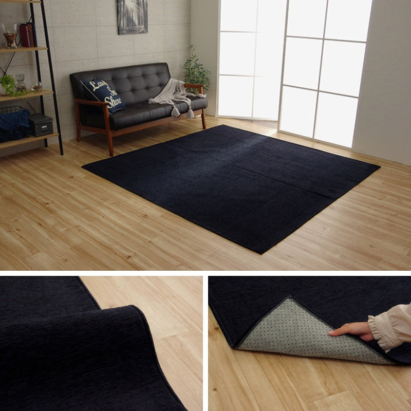 遊び毛が出にくいシェニール糸を使用した無地のラグ