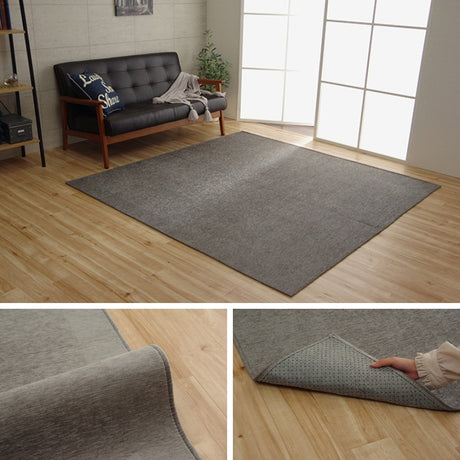 遊び毛が出にくいシェニール糸を使用した無地のラグ