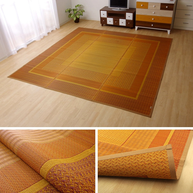 モダンデザインのい草花ござ 日本の職人により作られた和の美しさを持つ  江戸間サイズ ランクス