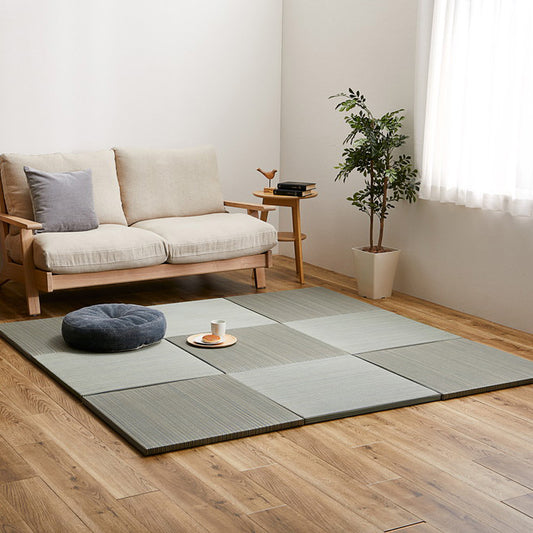 カラフルで可愛い縁なしの置き畳 洋室・和室を問わず使える 紗彩 同色セット 約65×65×2.5cm