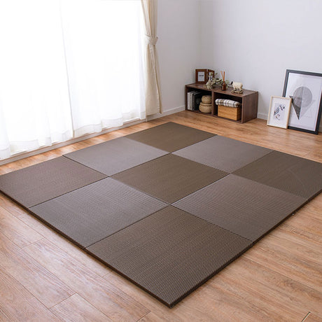 水や汚れに強い置き畳 キッズ向けのプレイマットからシニアのお昼寝 綾模様 約65×65×2.5cm