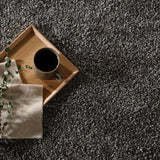 大人グレーのシャギーラグ 国産