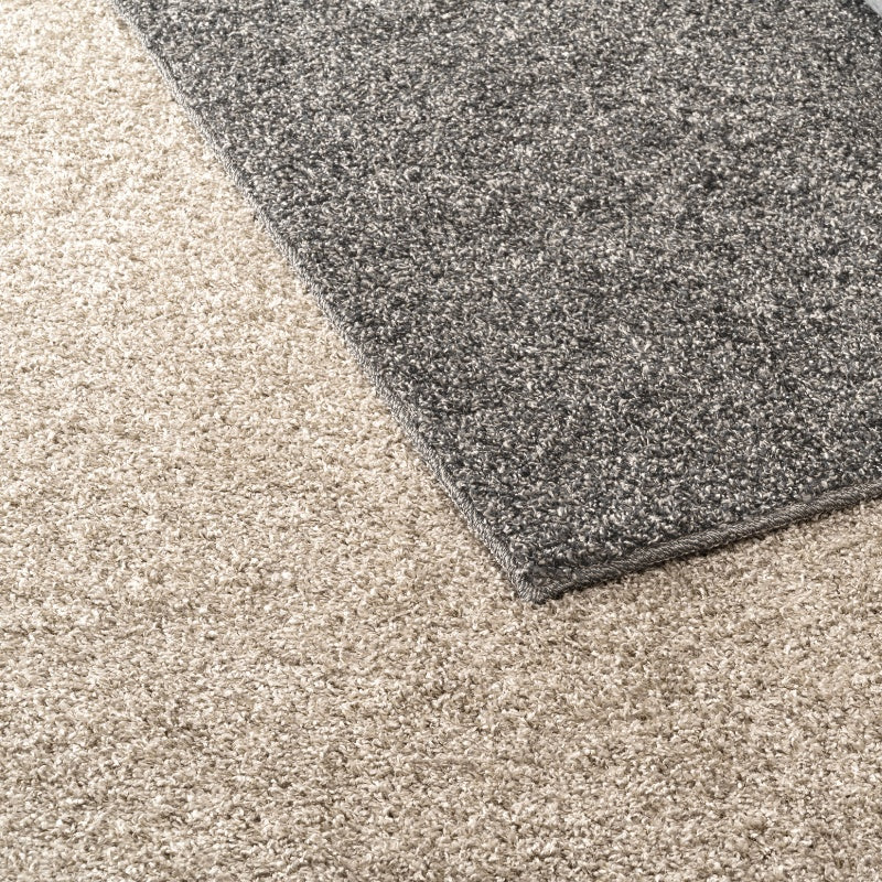 大人グレーのシャギーラグ 国産