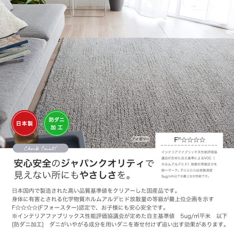 どんなお部屋にも合わせやすい洗える無地のラグ Sol - ソル