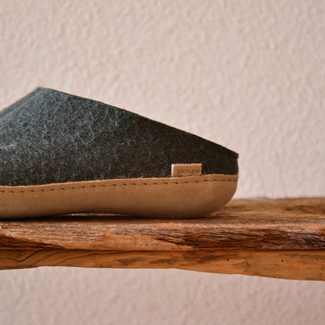 glerups SLIP-ON WITH LEATHER SOLE  - スリッポン ルームシューズ