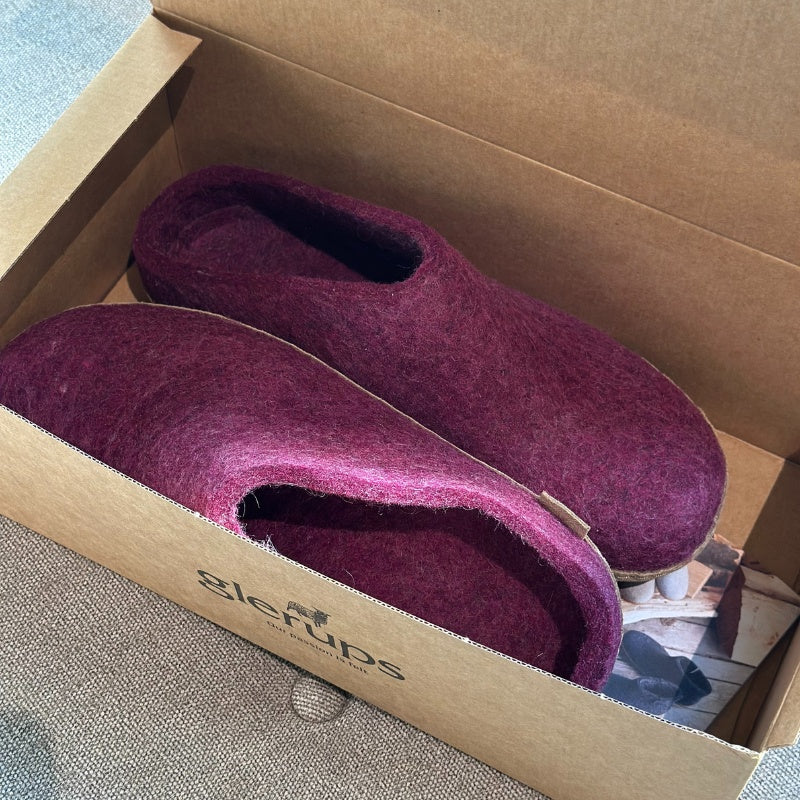 glerups SLIP-ON WITH LEATHER SOLE  - スリッポン ルームシューズ