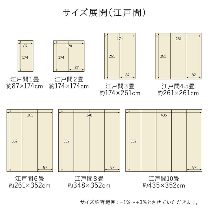 ペット対応の水洗いできるカーペット汚れに強く耐久性抜群！い草風デザイン 江戸間・本間サイズ