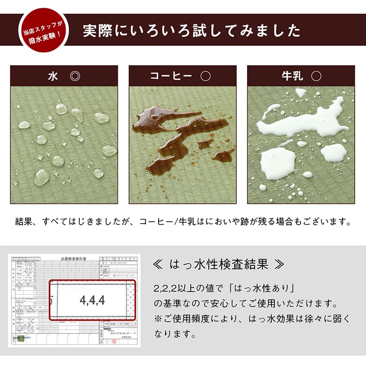 はっ水加工のい草上敷き 畳の日焼け・劣化・汚れを防ぐ 本間サイズ