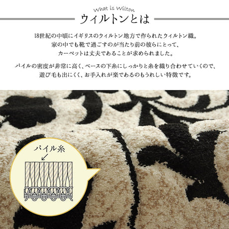 立体感のあるオシャレな玄関マット トルコ製ウィルトン織り ネム