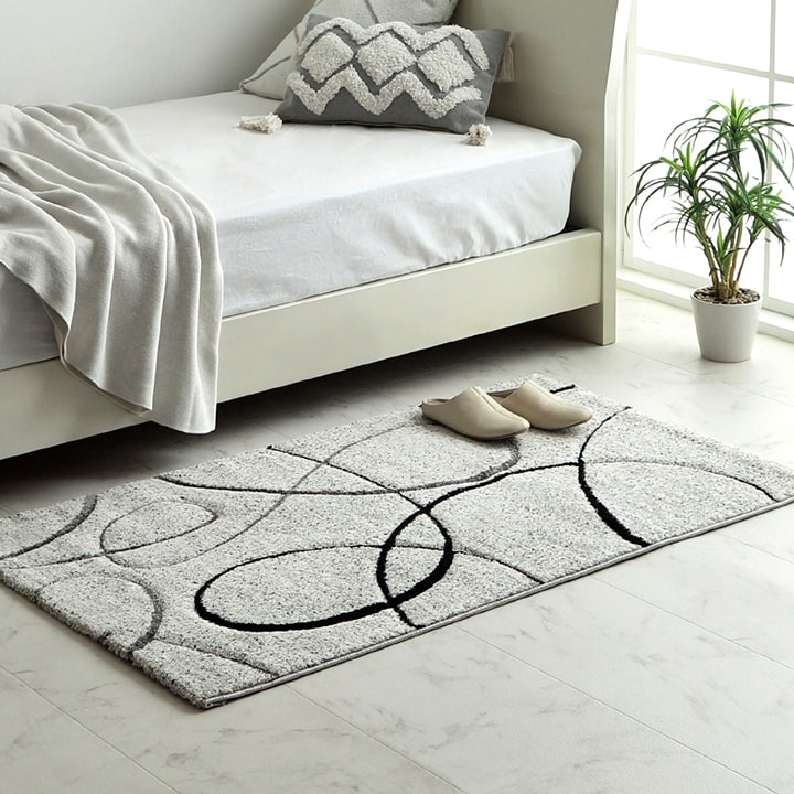 おしゃれな立体的デザインラグ トルコ製ウィルトン織りカーペット エステラ