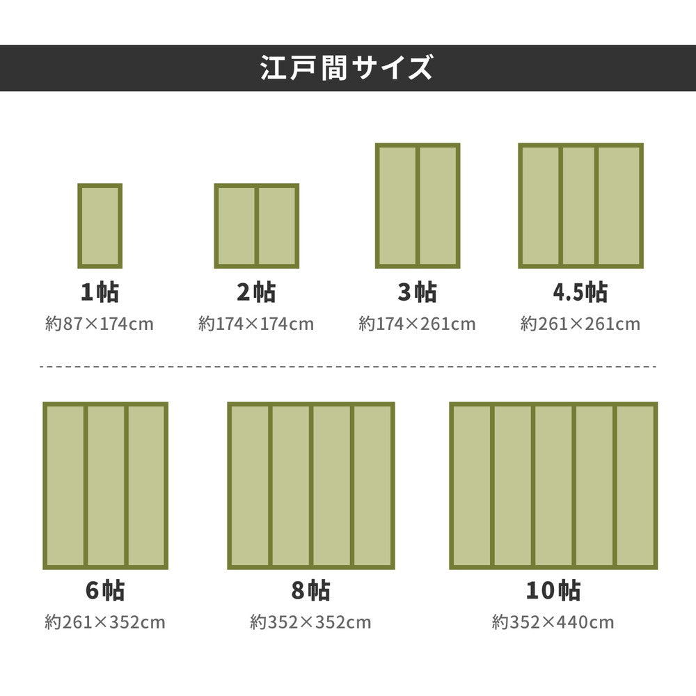 い草上敷き 白馬（はくば）江戸間サイズ