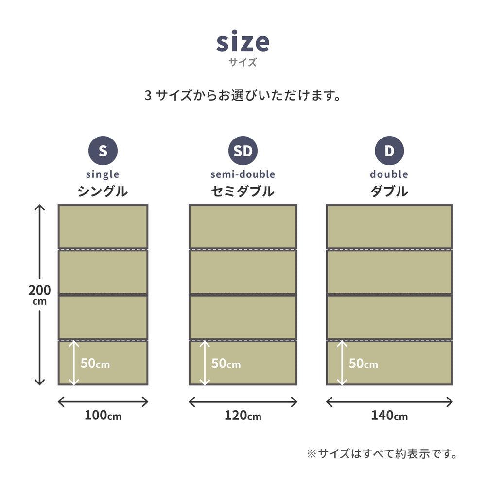 水拭きできるい草風マットレス 折り畳めて収納カンタン シングル～ダブル