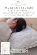 夏もさらっと快適枕パッド 涼感ドライコットン 抗ウィルス・抗菌機能付き【在庫限り】