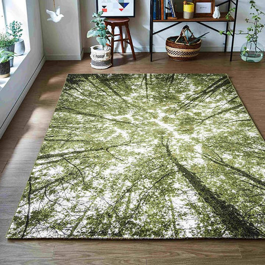 森林をイメージしたラグ トルコ製ウィルトン織りカーペット ガイア