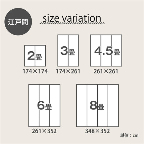 市松柄で洋室や和室にも敷きやすいデザインのい草ラグ 上敷き
