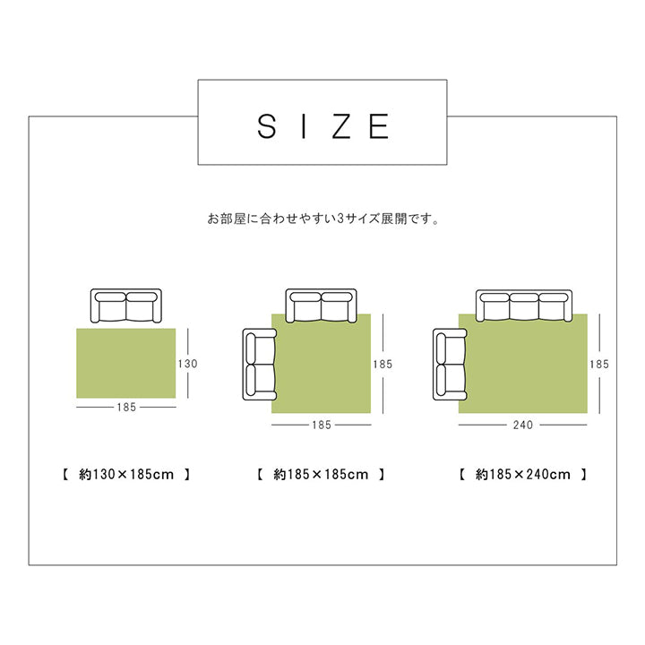 立体感のあるシンプルなデザインのラグフェア