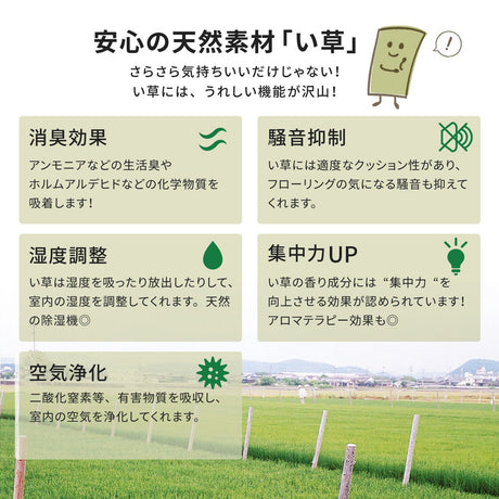 上質な国産い草のみを使用したい草ラグ 右京 裏貼り加工