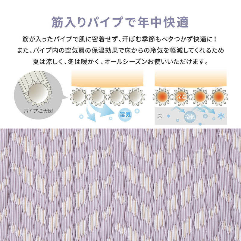 パステルカラーがかわいい洗えるい草風カーペット パスラッシュ 江戸間サイズ