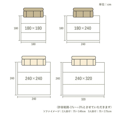 シンプルなボーダー柄のい草ラグ シルフ