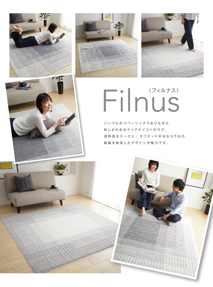 自然界の光の美しさを色の密度で表現した防ダニ加工のおしゃれなラグ Filnus - フィルナス