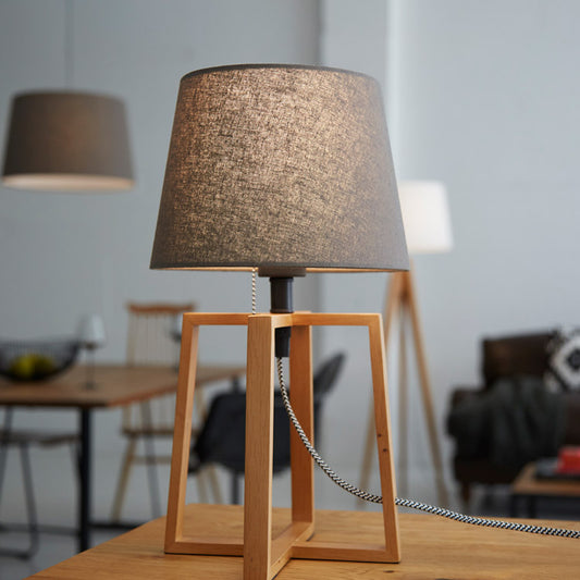 ファブリックとウッドの素材感を引き出した温かみあるテーブルランプ Espresso-table lamp - エスプレッソテーブルランプ