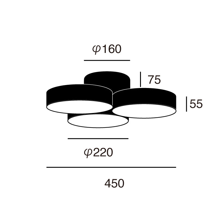 インパクトある3つのシェードが存在感抜群のシーリングライト Phantom LED-ceiling lamp - ファントム LED シーリングランプ