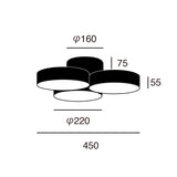 インパクトある3つのシェードが存在感抜群のシーリングライト Phantom LED-ceiling lamp - ファントム LED シーリングランプ