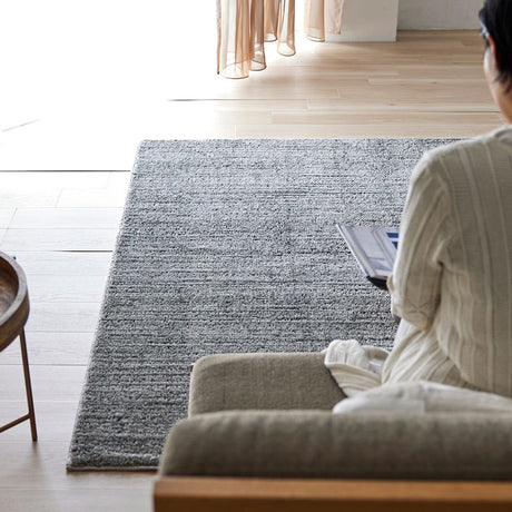 どんなお部屋にも合わせやすい洗える無地のラグ Ecru - エクリュ