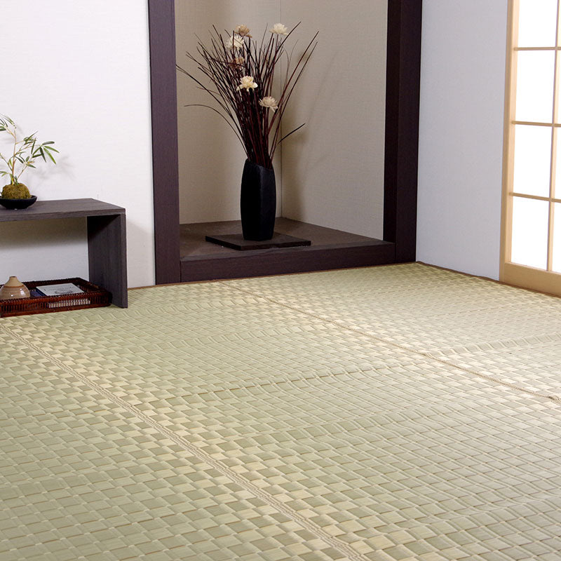 い草 ラグマット/絨毯 (江戸間6畳 約261×352cm グリーン) ギャッベ柄